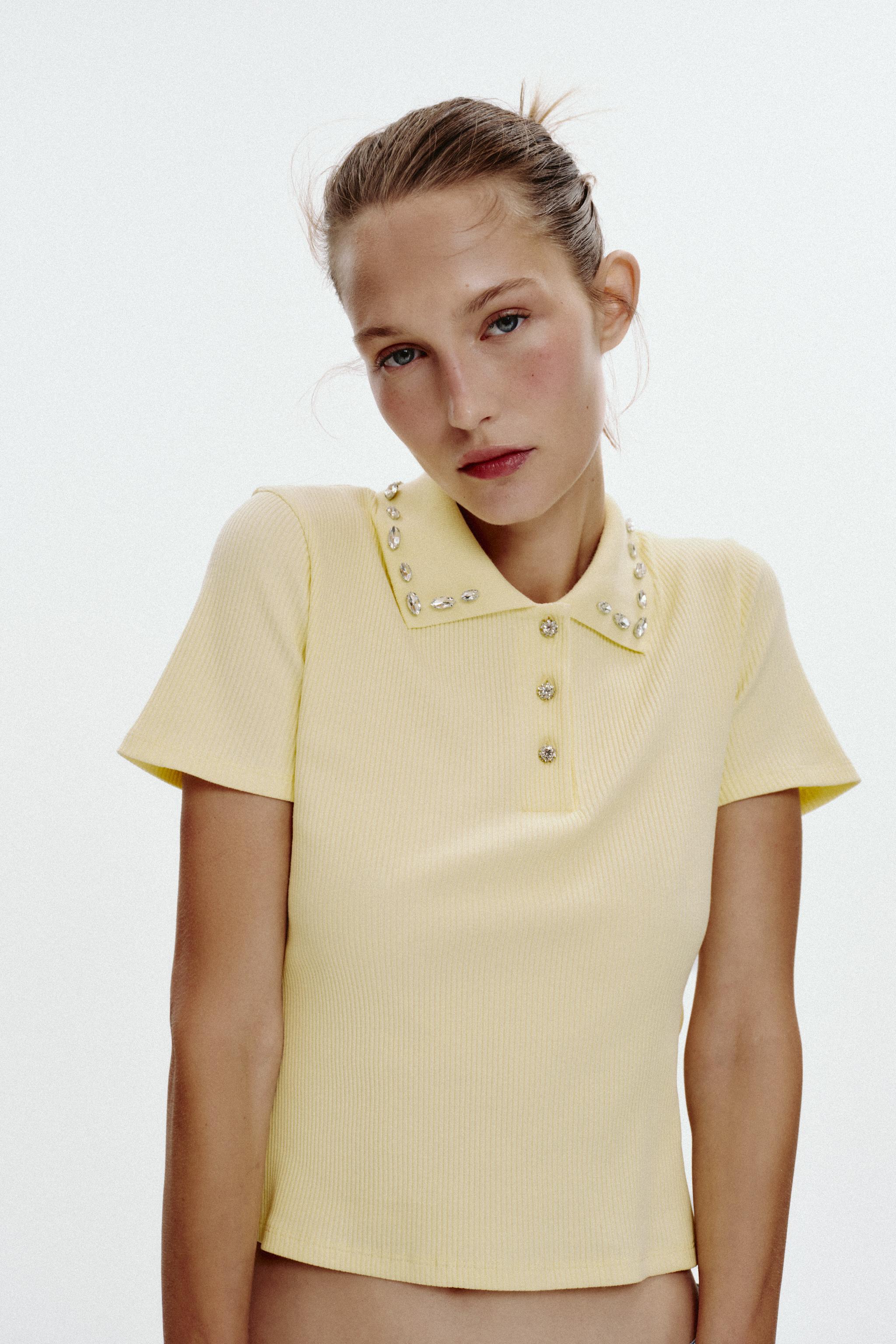 POLO COL BIJOU CÔTELÉ